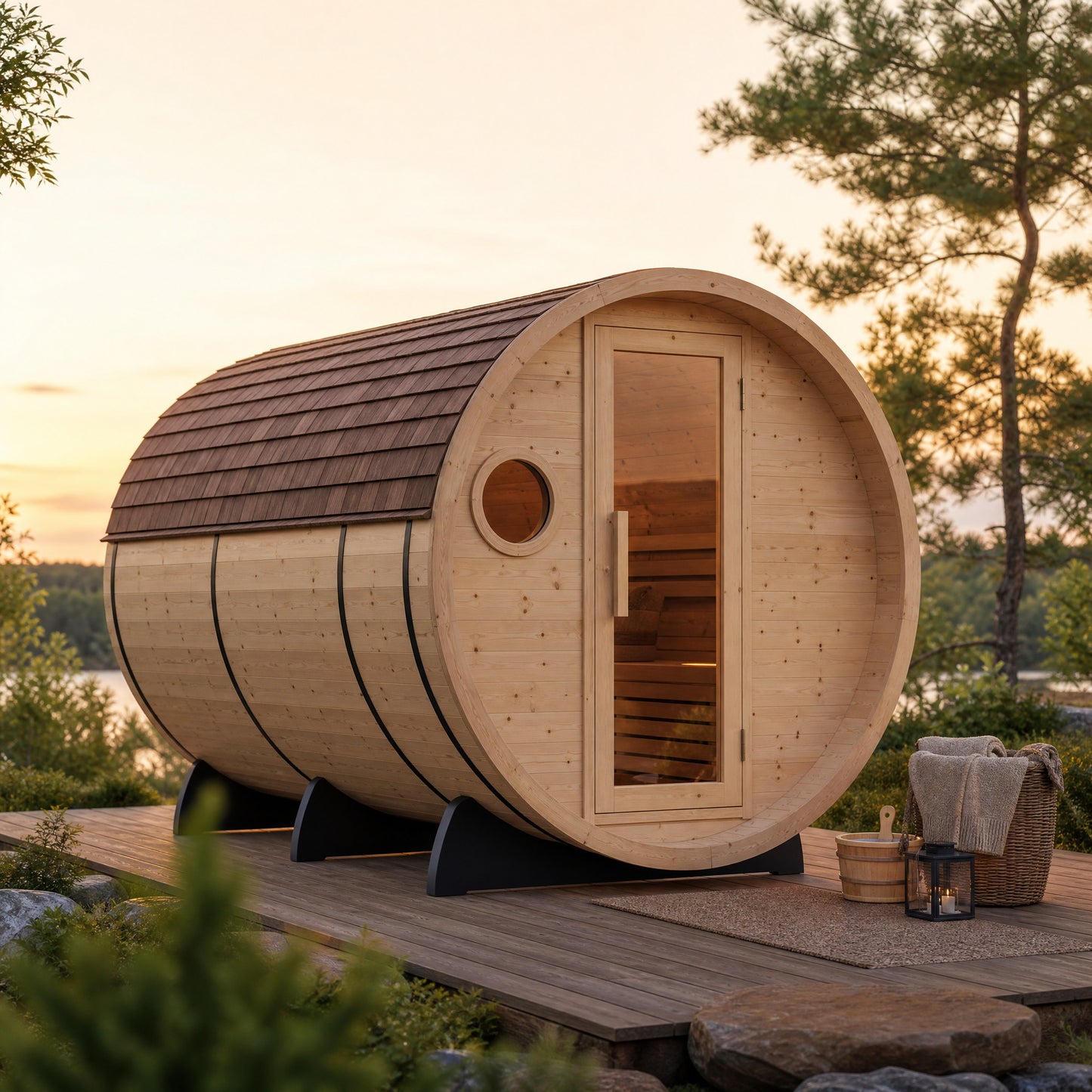 Timberline 5-Person Outdoor Barrel Sauna