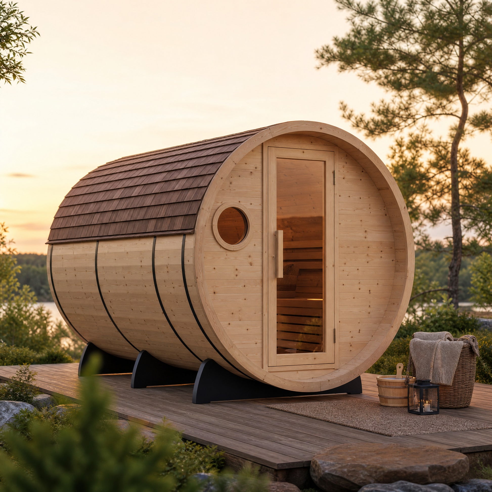 Timberline 5-Person Outdoor Barrel Sauna