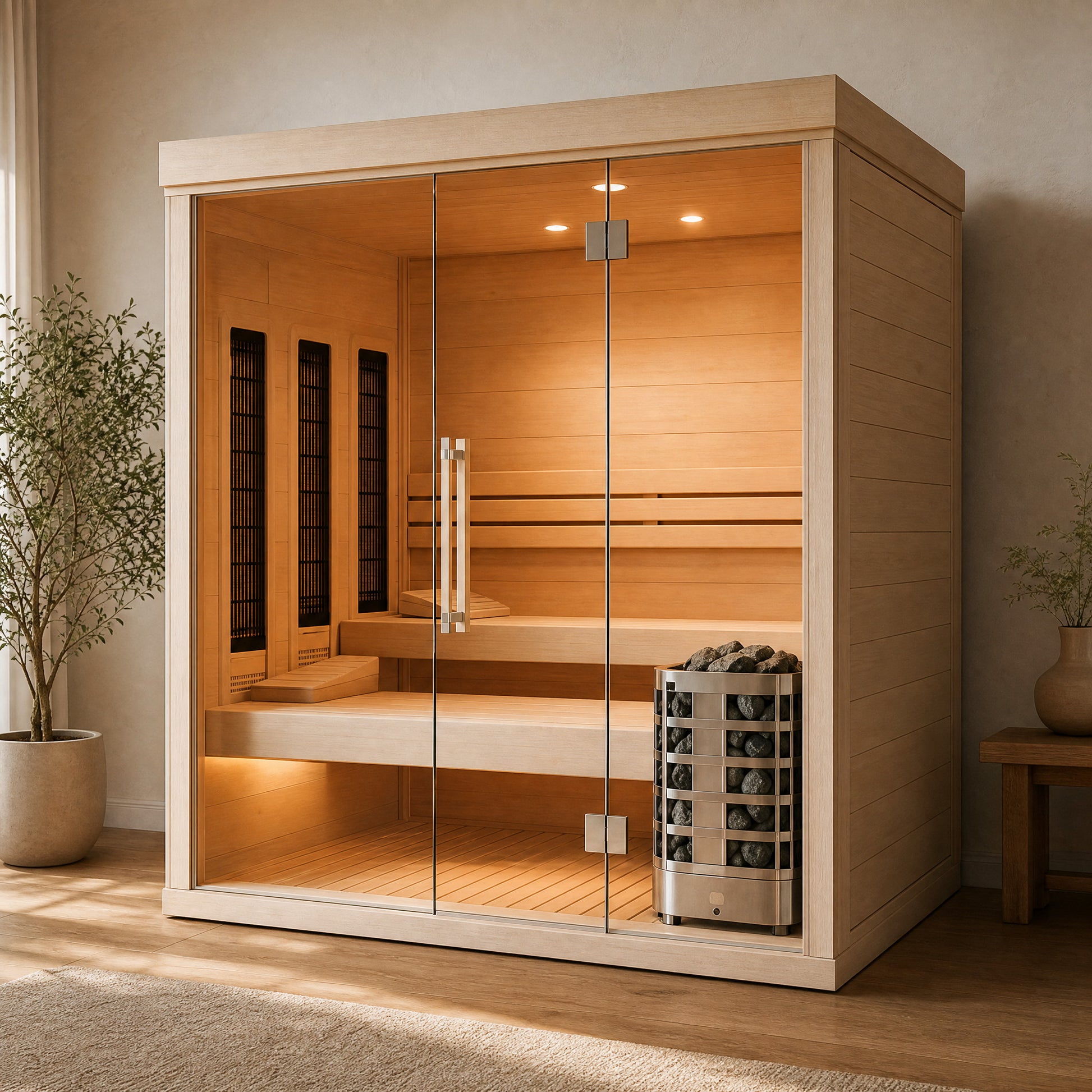 Ember Hybrid 2-Person Infrared & Traditional Sauna