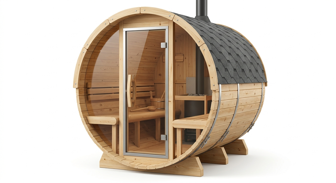Timberline 5-person outdoor barrel sauna